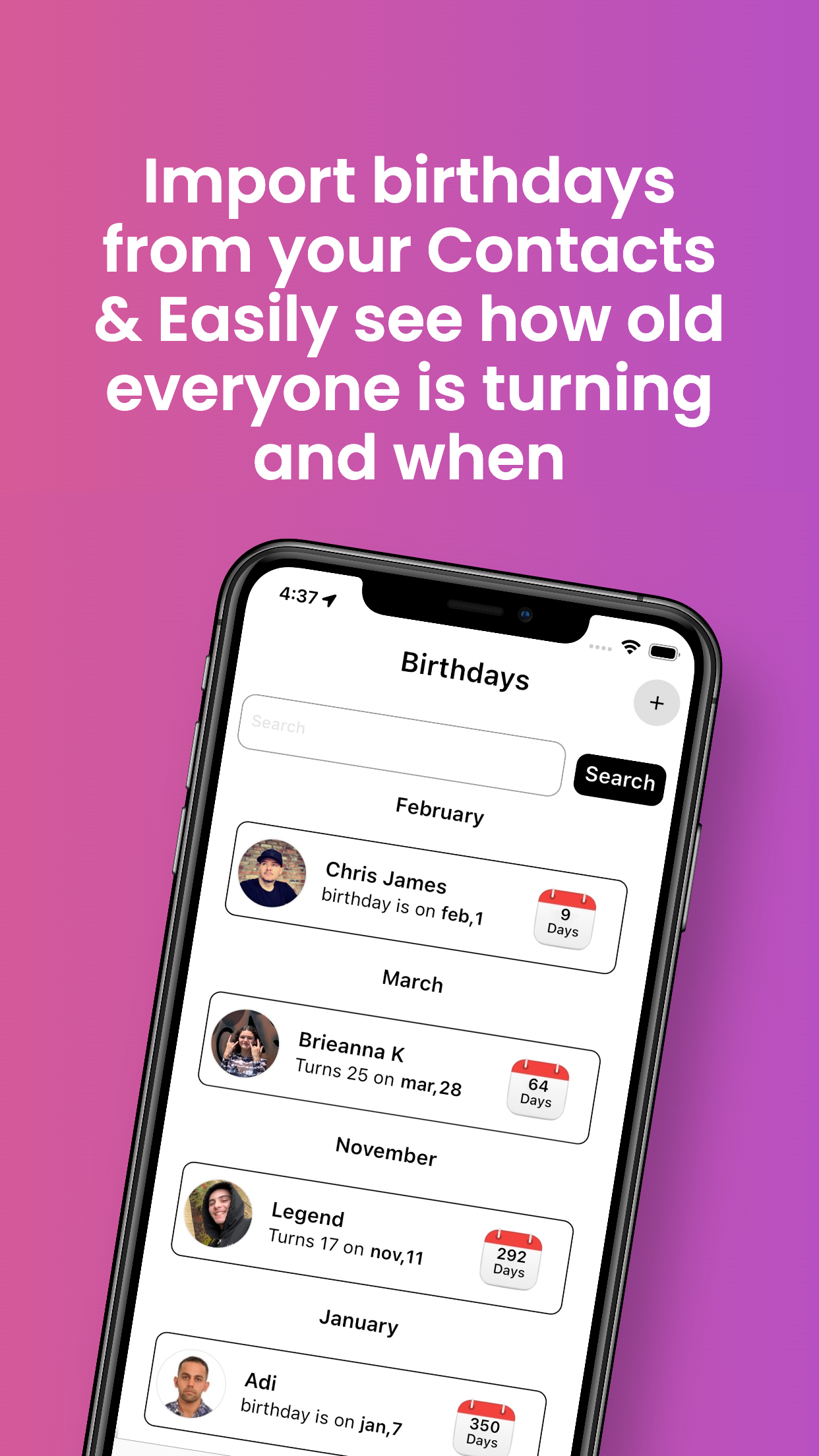 App screenshot showcasing birthday deals